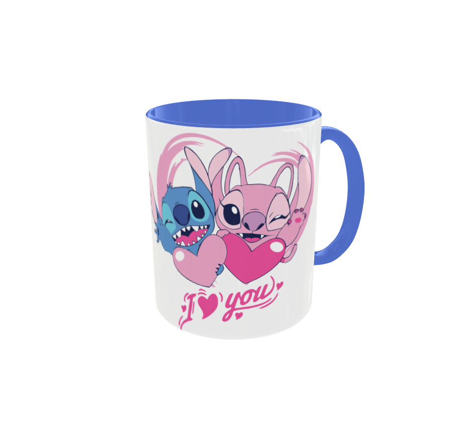 Taza Stich y Ángel "I love you"