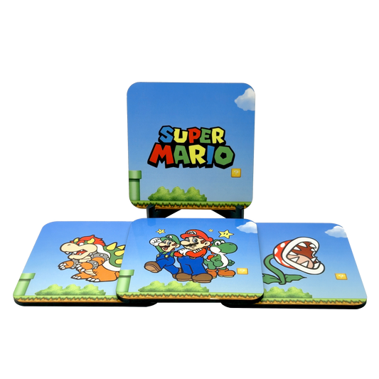 Pack de 4 Posavasos Cuadrados Super Mario