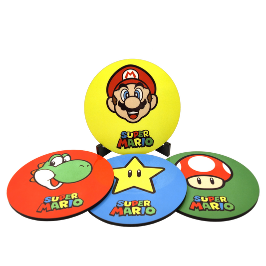 Pack de 4 Posavasos Redondos Super Mario