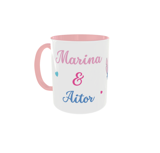 Taza Stich y Ángel "I love you"