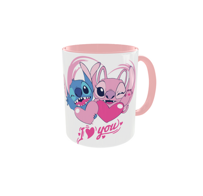 Taza Stich y Ángel "I love you"
