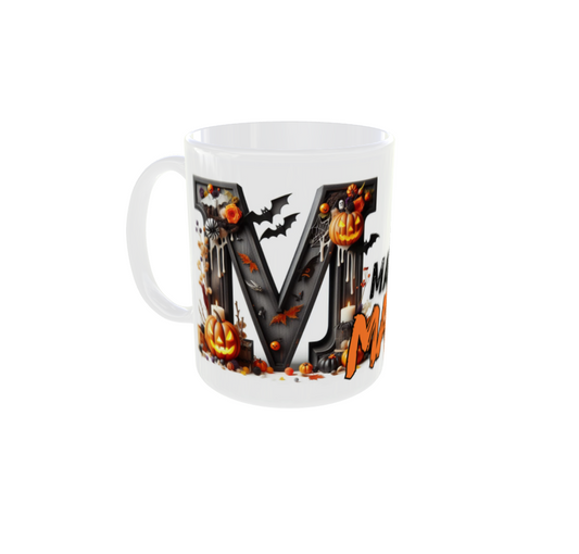 Taza Inicial y nombre Halloween