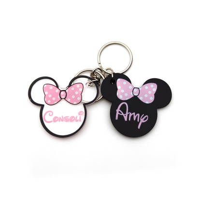 Llavero Nombre Mickey y Minnie