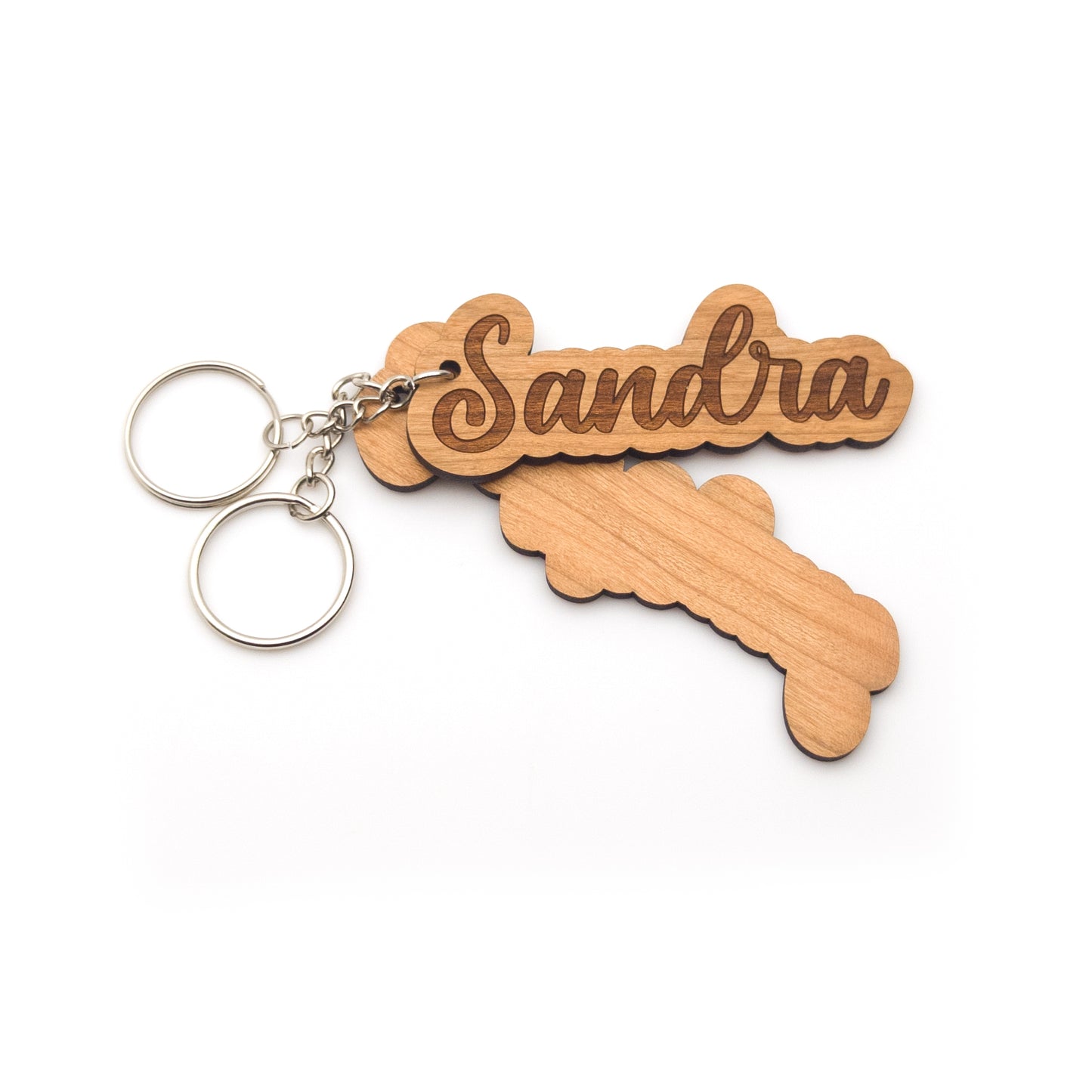 Llavero con nombre en cerezo