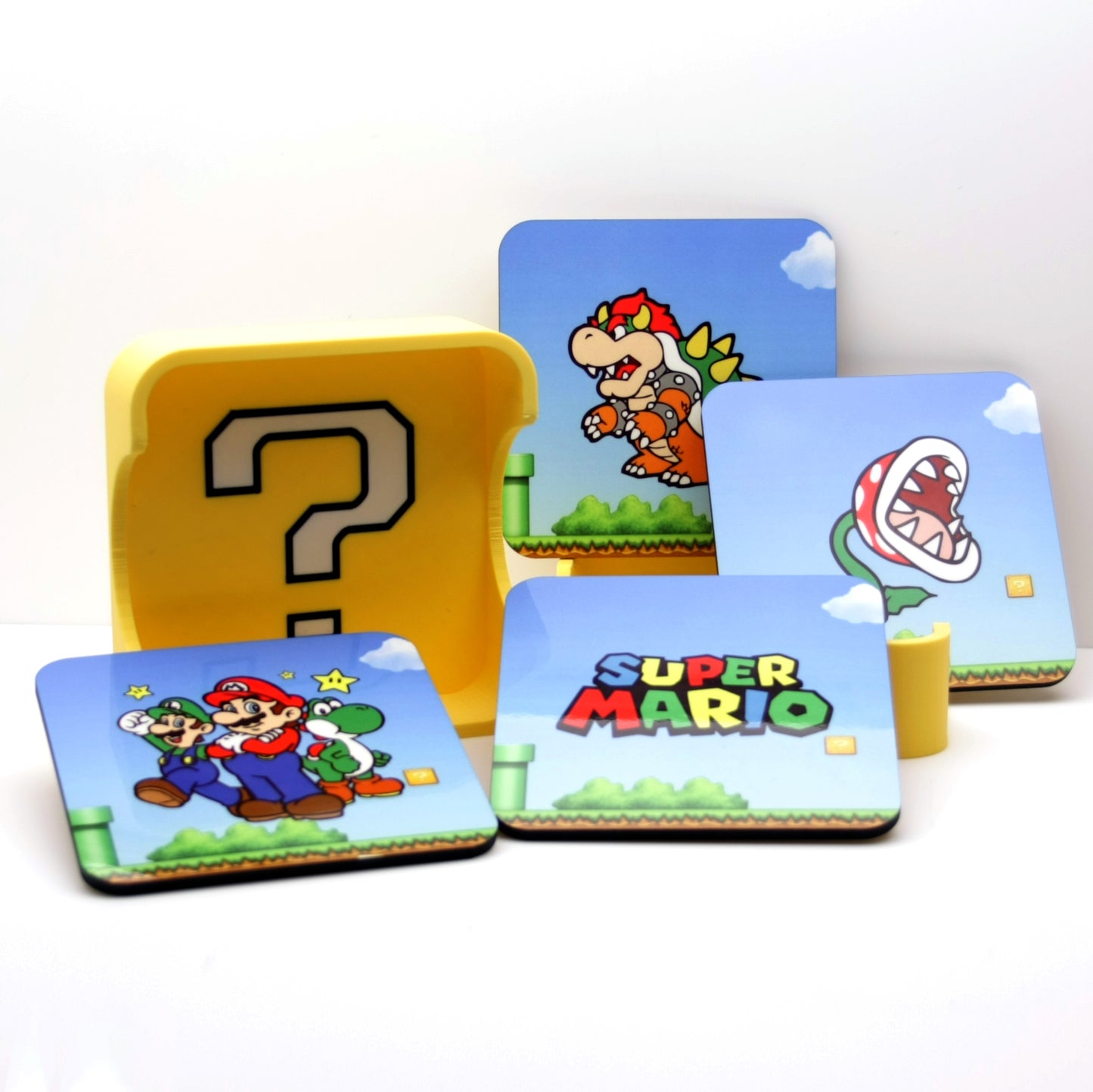 Pack de 4 Posavasos Cuadrados Super Mario