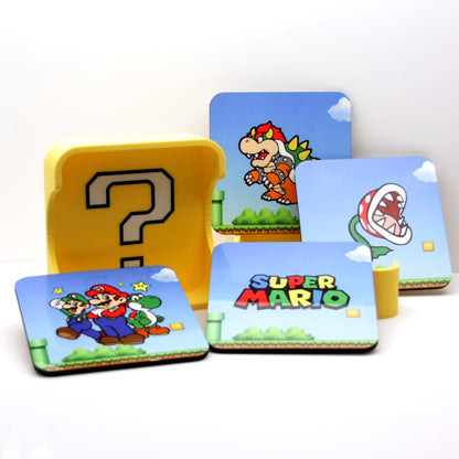 Pack de 4 Posavasos Cuadrados Super Mario