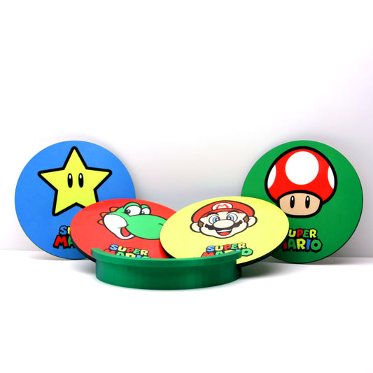 Pack de 4 Posavasos Redondos Super Mario